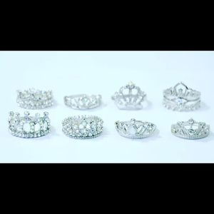 Diamond Crown Tiara Silver Sparkly Ring